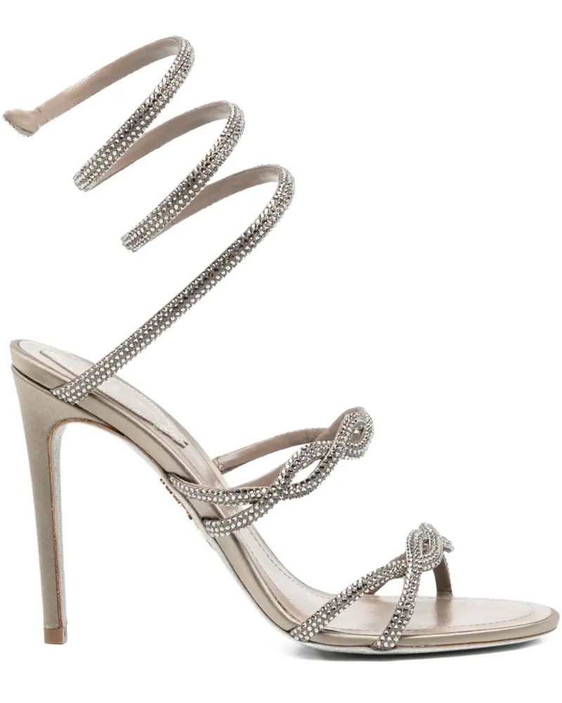 René Caovilla Sandalen mit Kristallen 110mm - Nude Nude