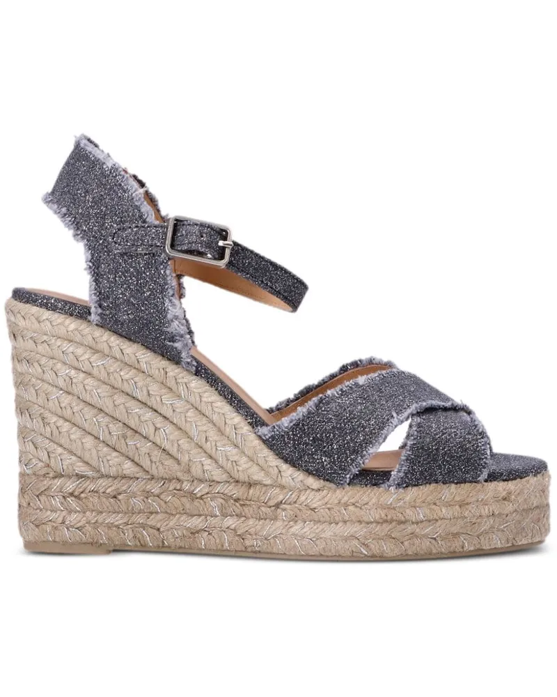 Castañer Bromelia Metallic-Espadrilles 100mm - Grau Grau