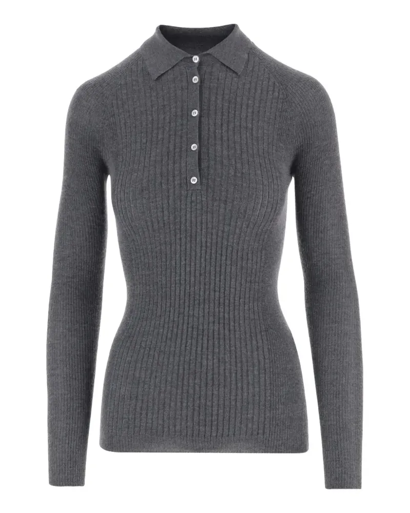 Sa Su Phi Geripptes Poloshirt - Grau Grau
