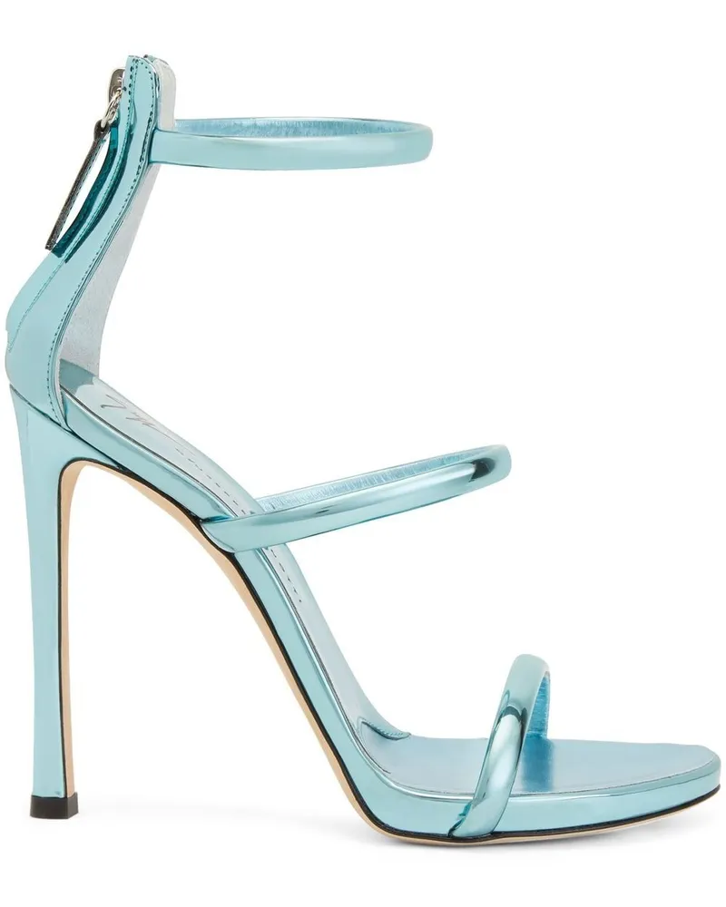 Giuseppe Zanotti Pantoletten in Metallic-Optik - Blau Blau