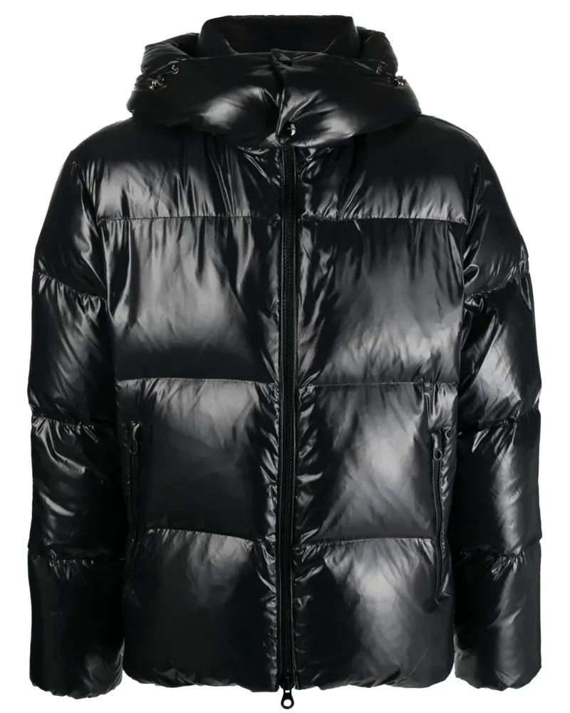 Duvetica Gefütterte Jacke mit Logo-Patch - Schwarz Schwarz