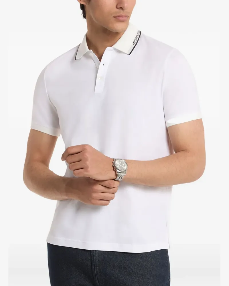 Michael Kors logo-trim polo shirt - Weiß Weiß
