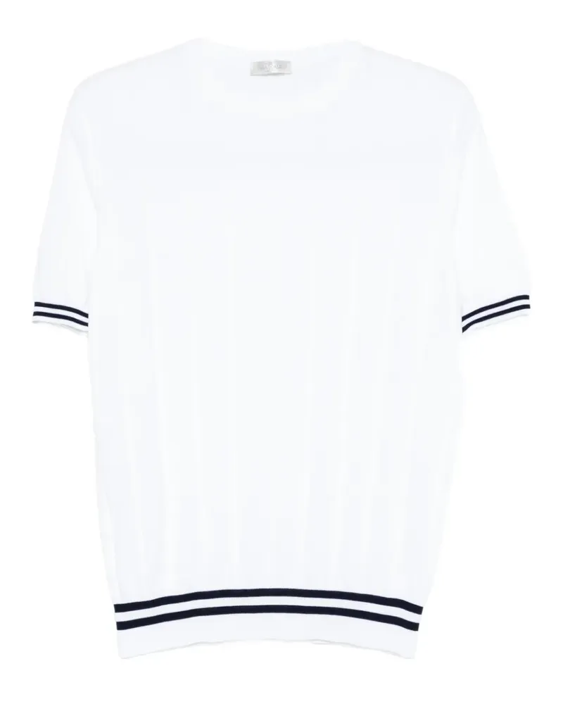 PANICALE Cashmere striped T-shirt - Weiß Weiß