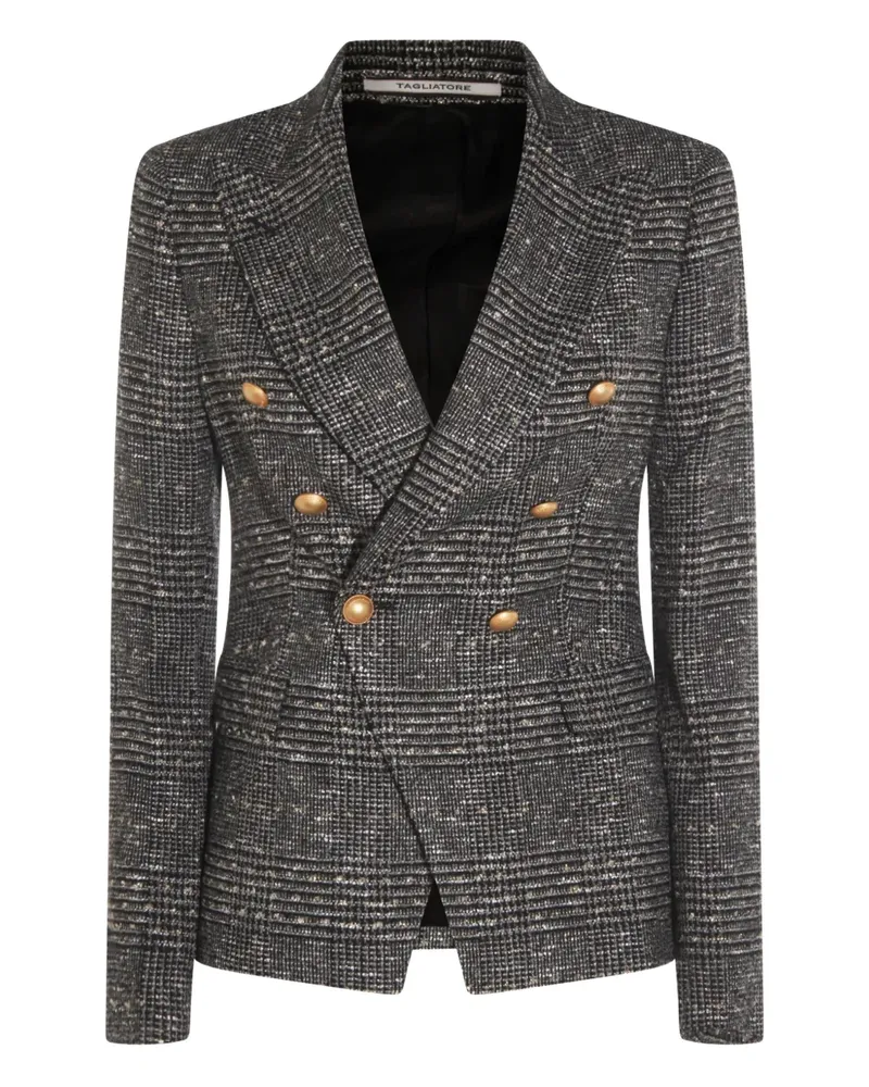 Tagliatore Karierte Jacke - Schwarz Schwarz