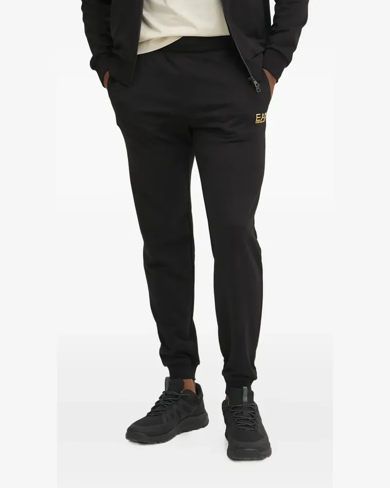 EA7 Jogginganzug mit Logo-Print - Schwarz Schwarz
