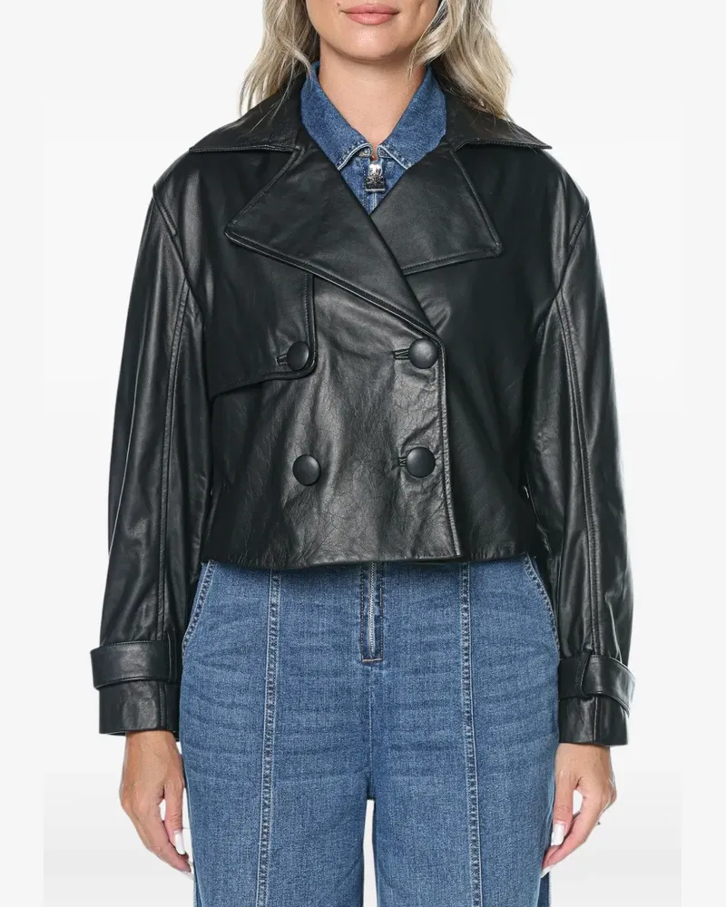 Armani Exchange double-breasted leather jacket - Schwarz Schwarz