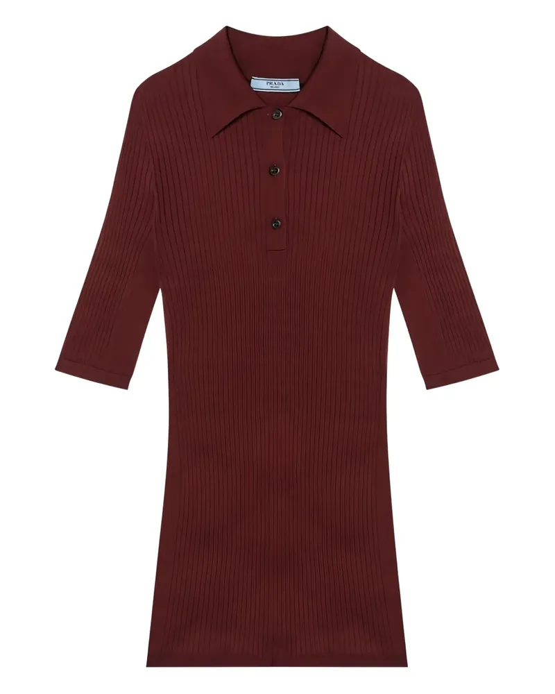 Prada POLO MANICA CORTA - RUGGINE Rot Rot