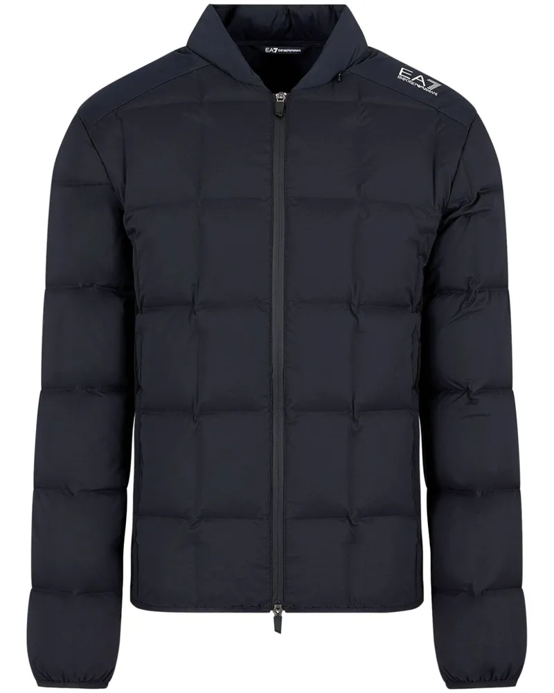 EA7 Gefütterte Jacke mit Logo-Print Blau