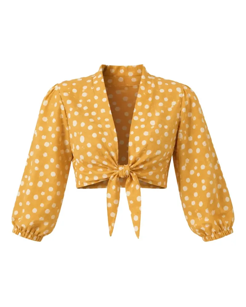 Adriana Degreas Bluse mit Polka Dots - Gelb Gelb