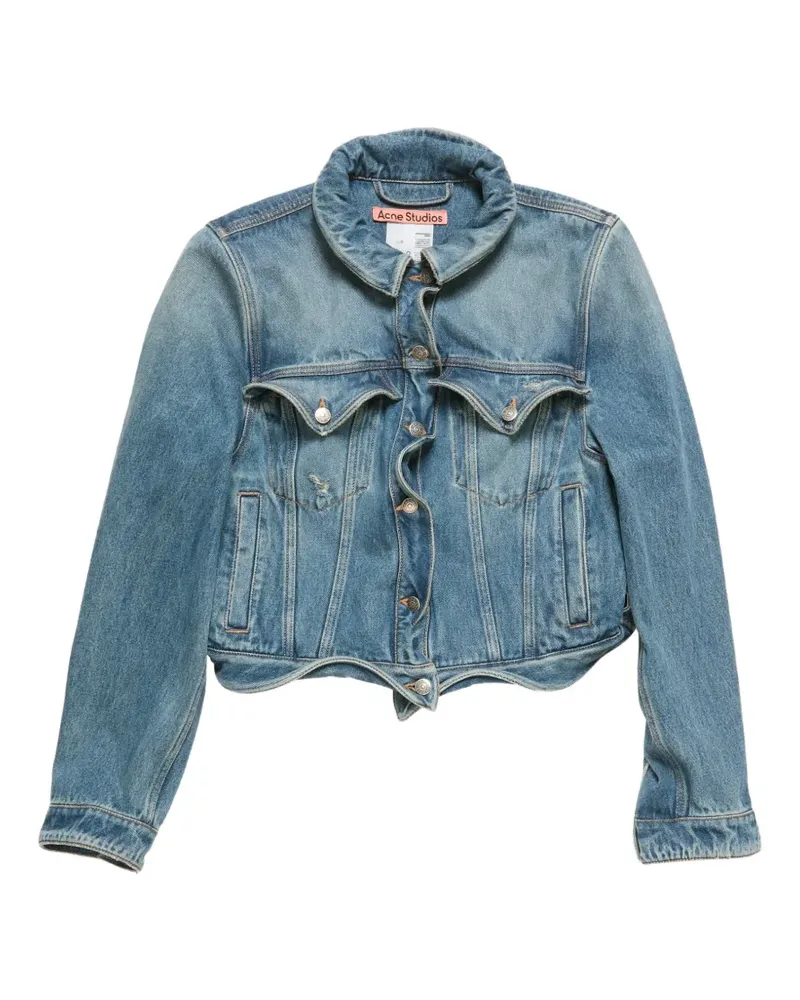 Acne Studios wavy-construction buttoned denim jacket - Blau Blau