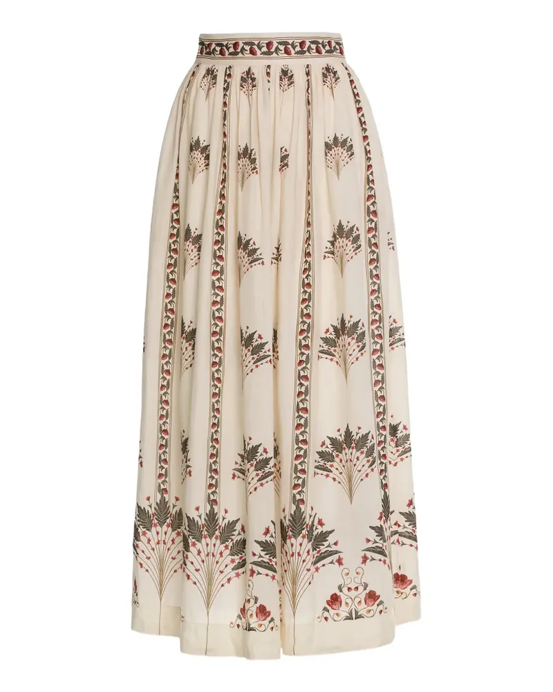 AGUA BENDITA Tangelo Andes floral-print maxi skirt - Nude Nude