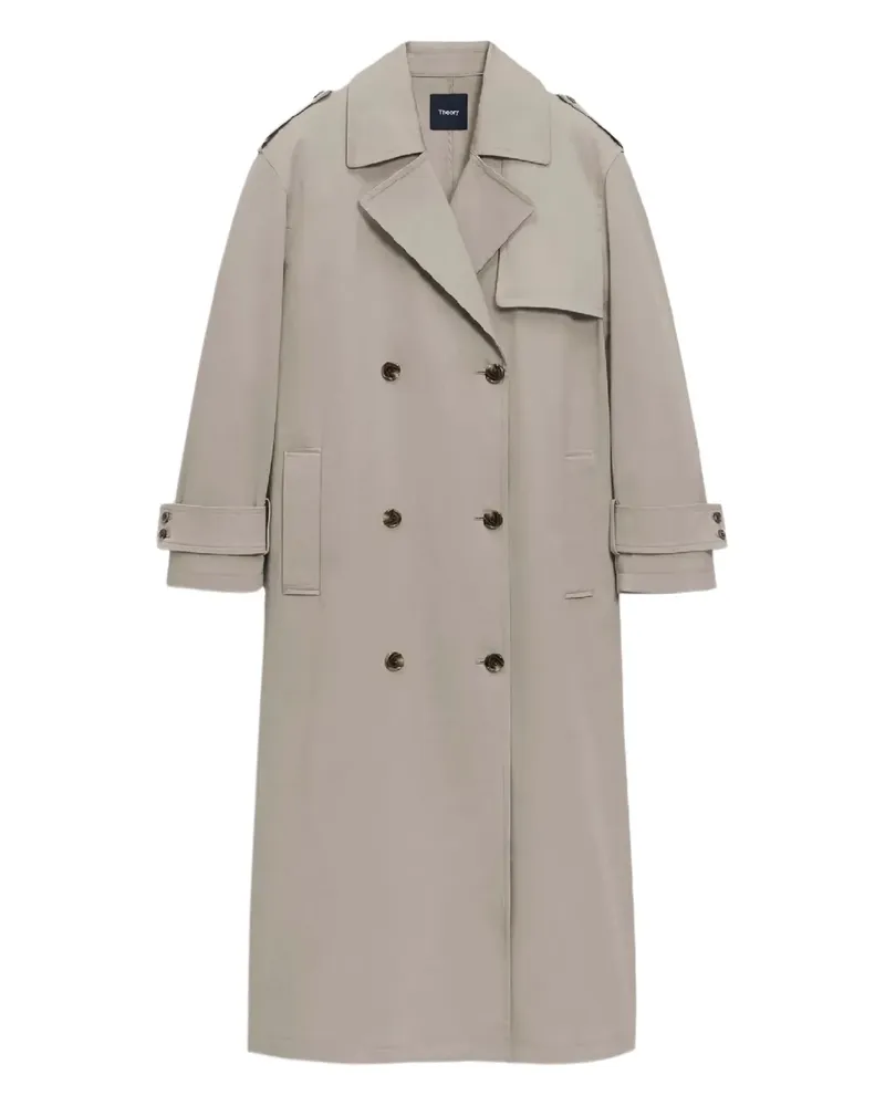 Theory double-breasted trench coat - Nude Nude