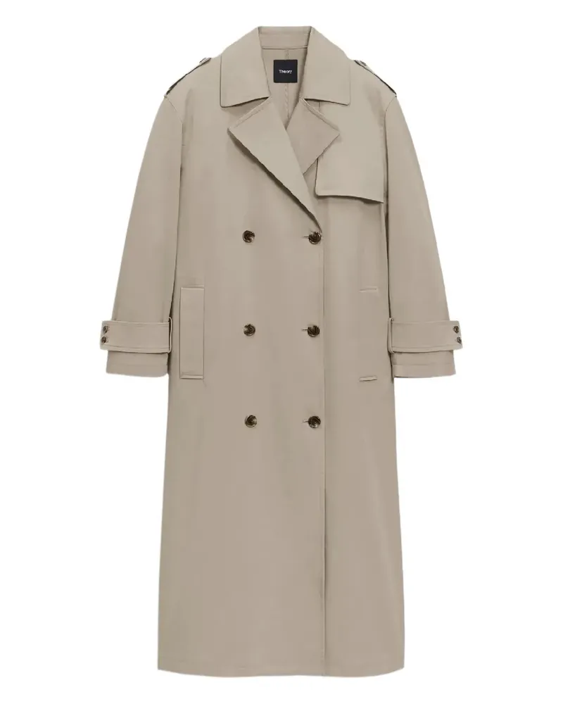 Theory double-breasted trench coat - Nude Nude
