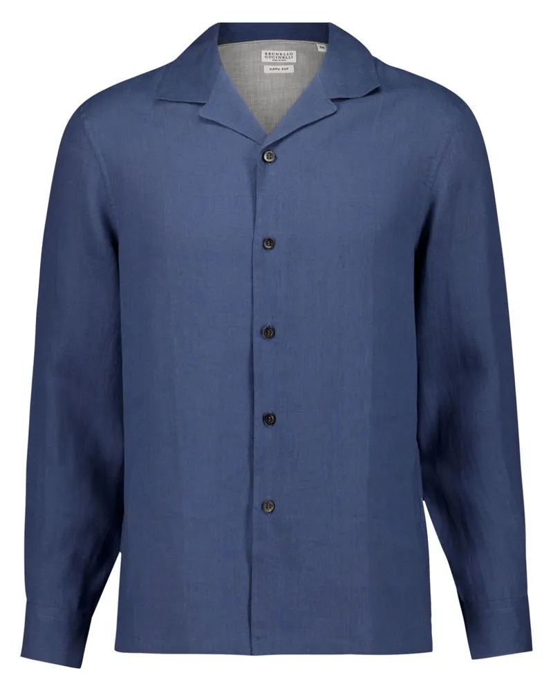 Brunello Cucinelli Hemd aus Chambray - Blau Blau