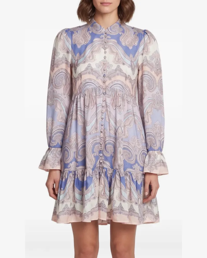 Zimmermann Maxine Minikleid mit Paisley-Print - Blau Blau