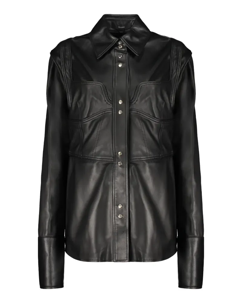 ELLERY panelled calf leather shirt - Schwarz Schwarz