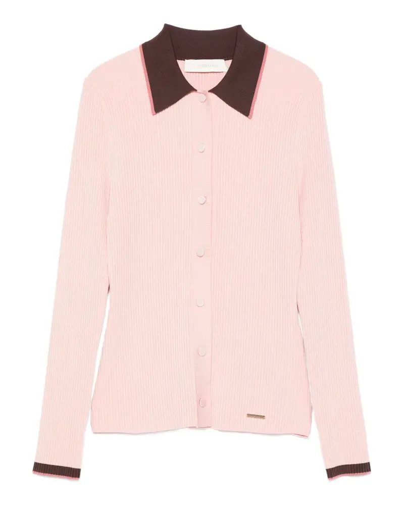 Zimmermann contrast rib cardigan - Rosa Rosa