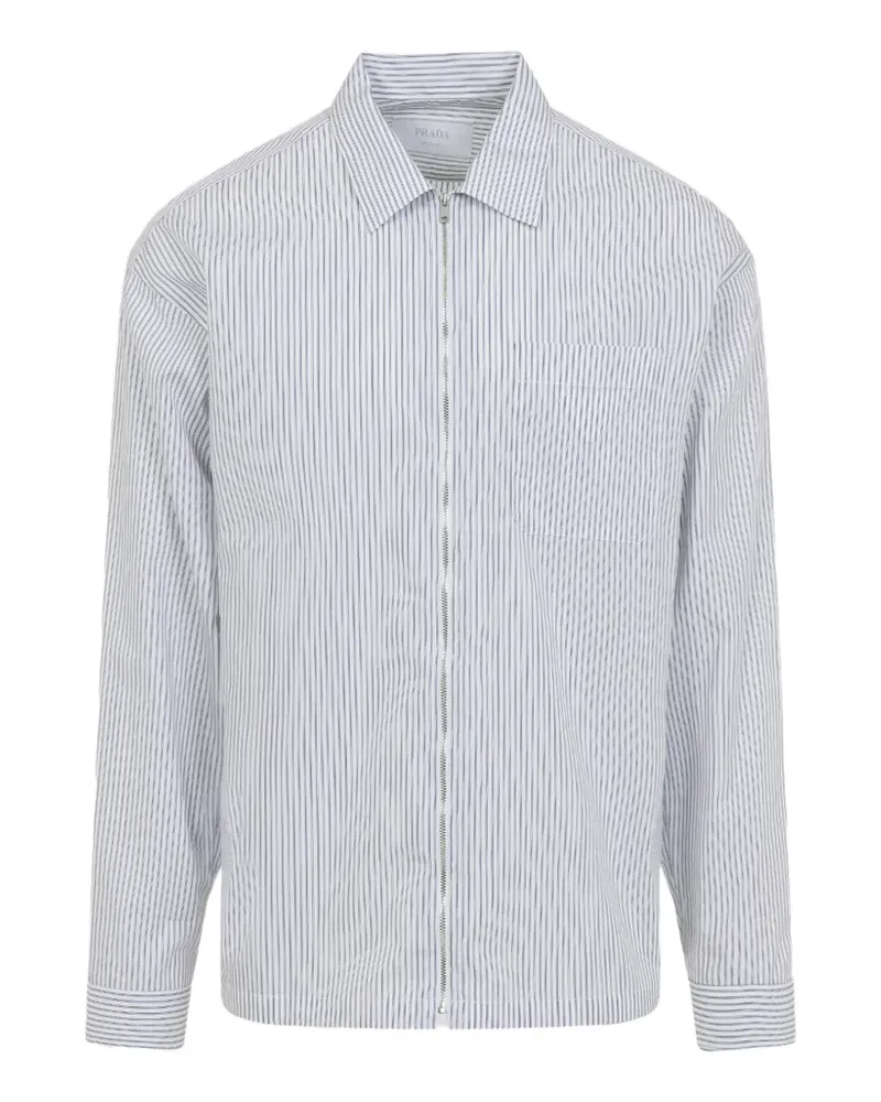 Prada striped-pattern zip-fastening shirt - Weiß Weiß