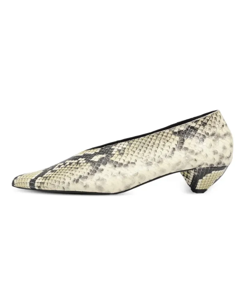 BIMBA Y LOLA snake-print leather low-heel court shoes - Nude Nude