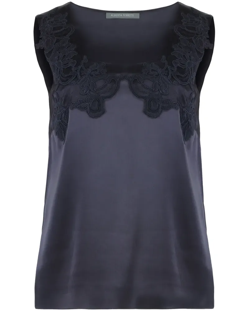 Alberta Ferretti Klassische Satinbluse - Blau Blau