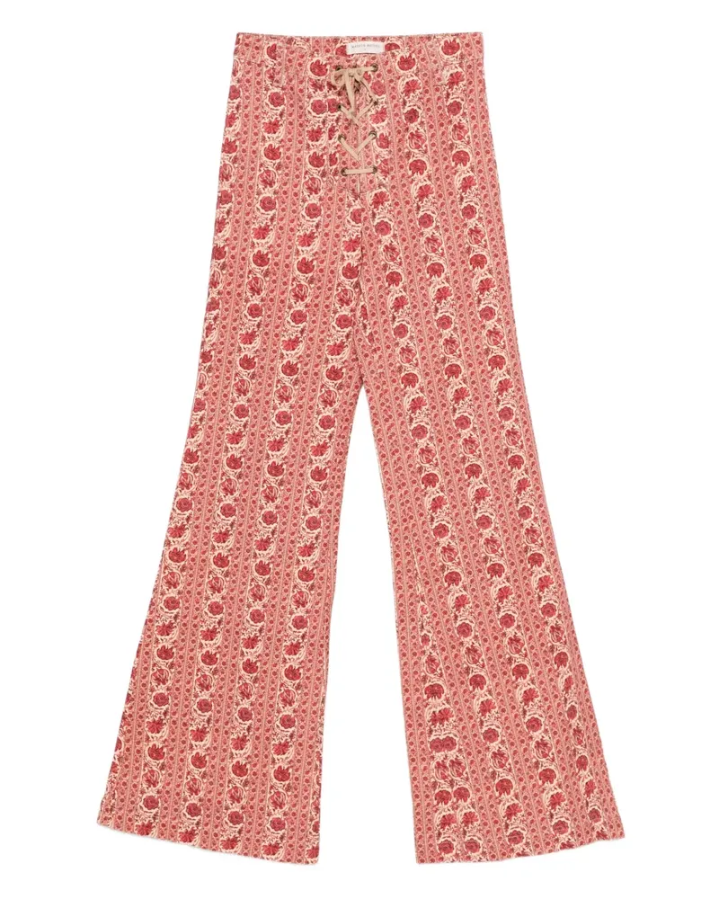 MAISON HOTEL Calypso floral flared trousers - Rot Rot