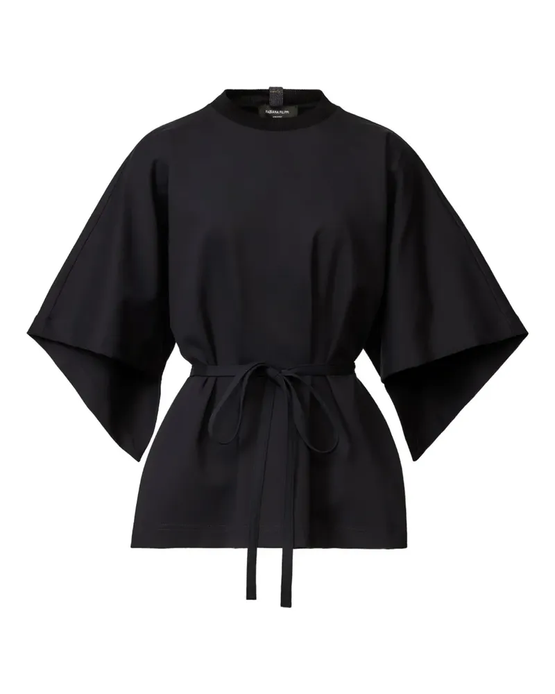 Fabiana Filippi Bluse mit Bindegürtel - Blau Blau