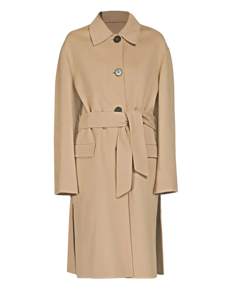Marni belted side-split coat - Nude Nude