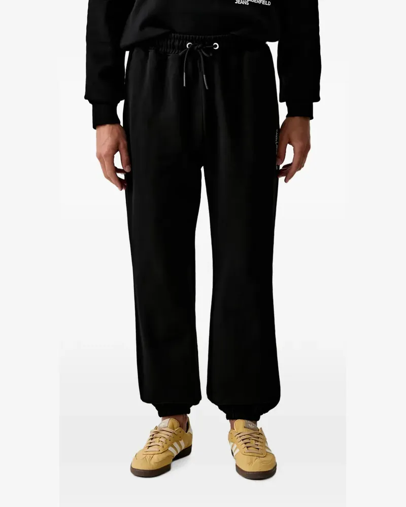 Karl Lagerfeld drawstring-waist logo-print track pants - Schwarz Schwarz