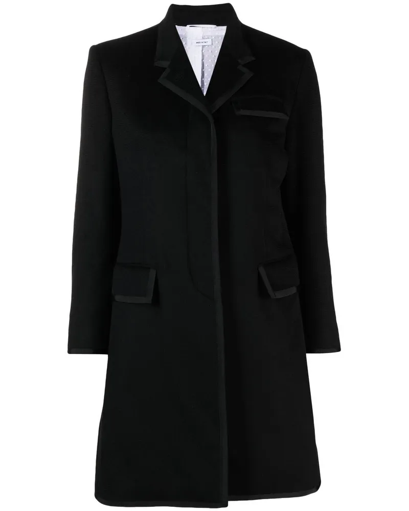 Thom Browne Langer Mantel - Schwarz Schwarz