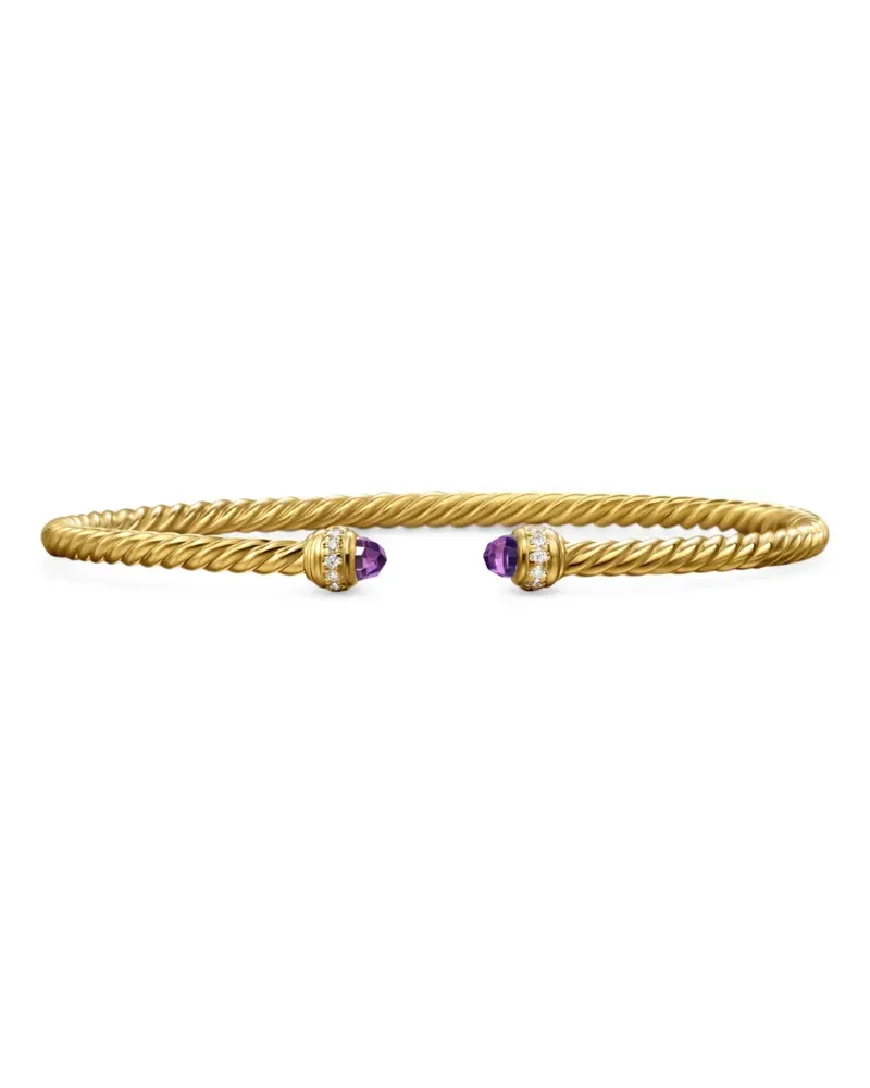 David Yurman 18kt Classic Cablespira Gelbgoldarmband mit Diamant 3mm Gold