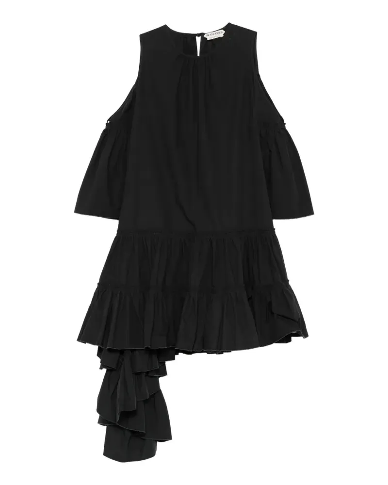 J.W.Anderson Asymmetrisches Rüschenkleid mit Cold-Shoulder - Schwarz Schwarz