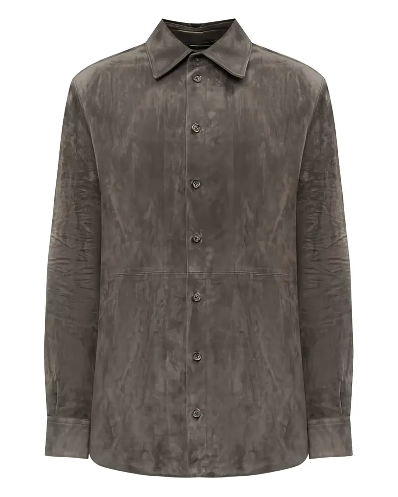 Dolce & Gabbana Hemd aus Wildleder - Grau Grau
