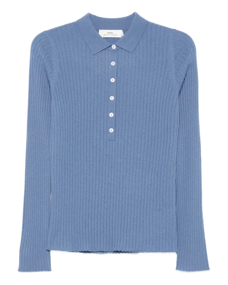 arch4 Geripptes Poloshirt - Blau Blau