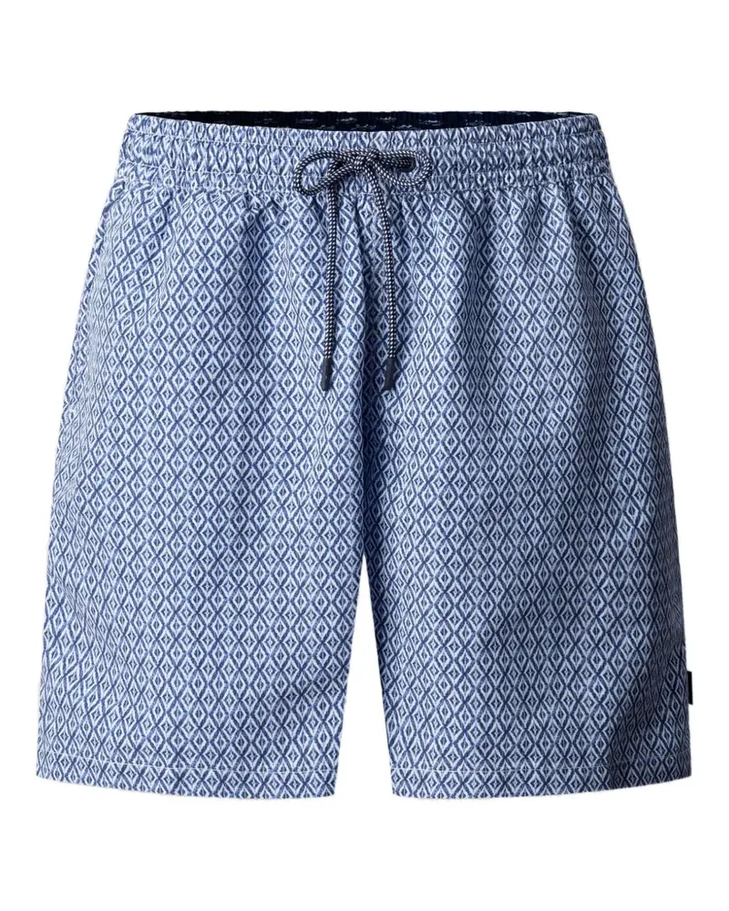 Hackett Badeshorts mit Rautenmuster - Blau Blau