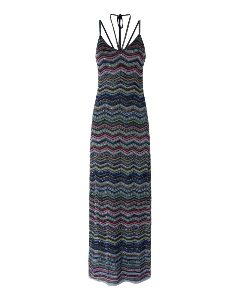 Missoni Pailletten-Kleid mit Zick-Zack-Strick - Schwarz Schwarz