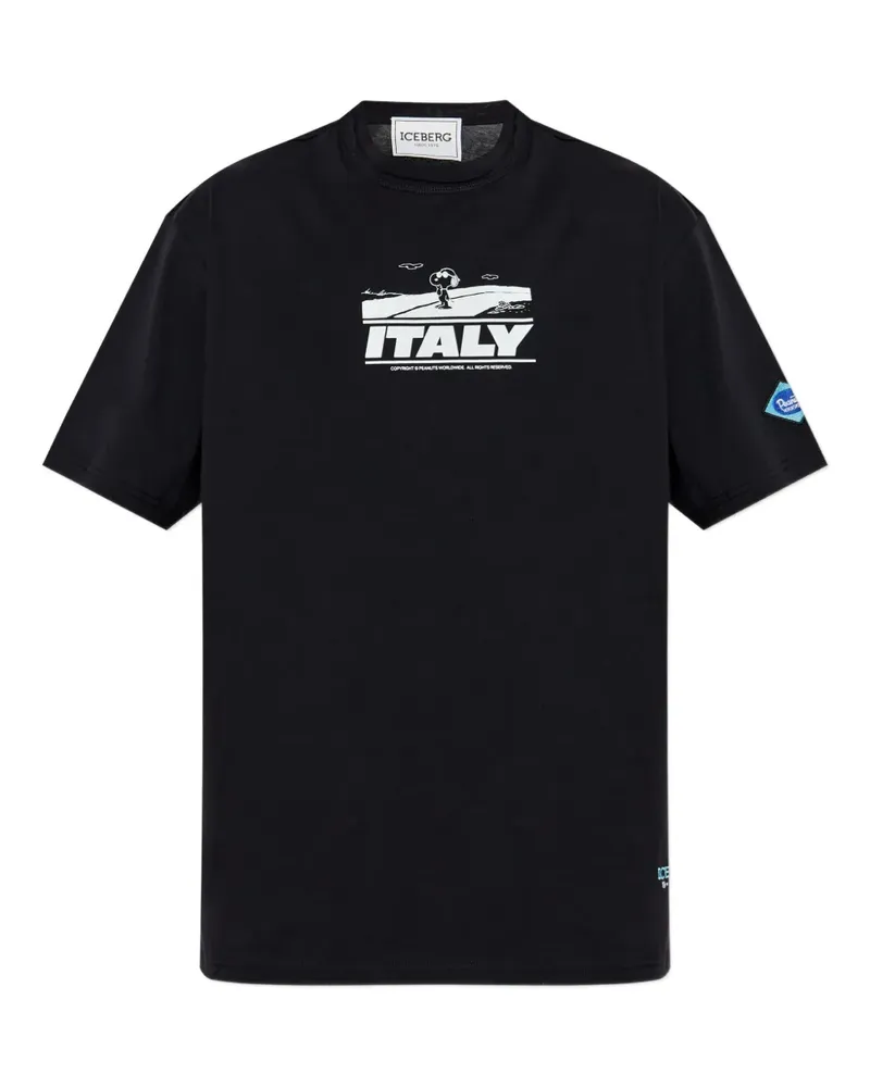 Iceberg x Peanuts Italy T-Shirt - Schwarz Schwarz