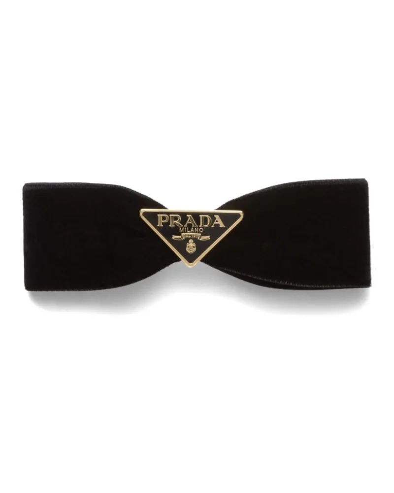 Prada Haarspange mit Samtschleife - Schwarz Schwarz