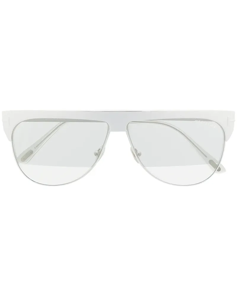 Tom Ford Verspiegelte Shield-Sonnenbrille - Silber Silber
