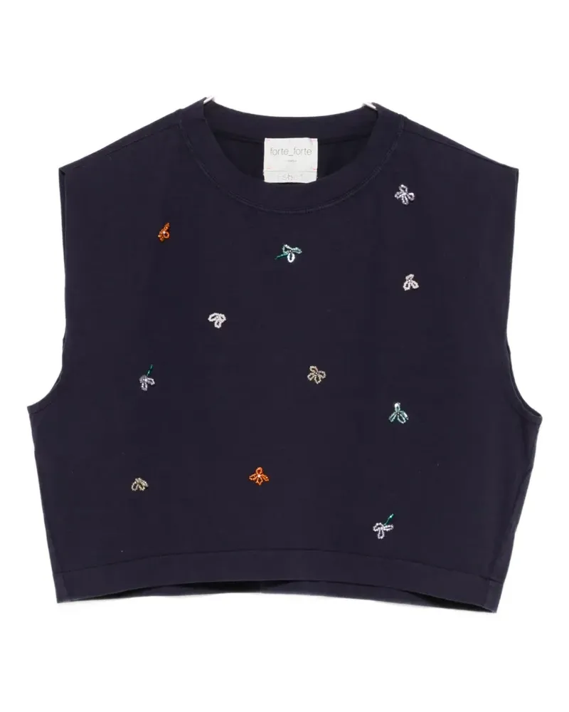 forte_forte embroidered T-shirt - Blau Blau