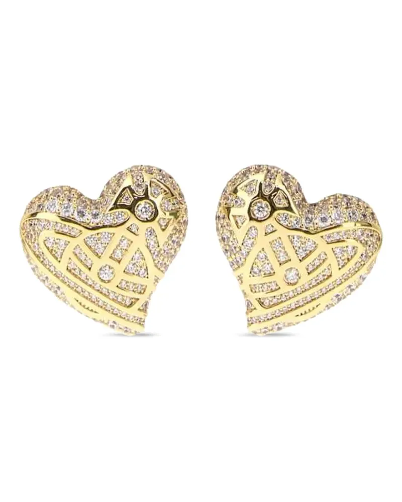 Vivienne Westwood Evangeline Herzohrringe mit Kristallen - Gold Gold