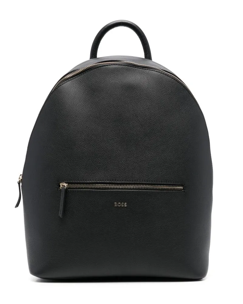 HUGO BOSS Rucksack aus Leder - Schwarz Schwarz