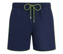 Paspelierte Badeshorts mit Kordelzug - Blau