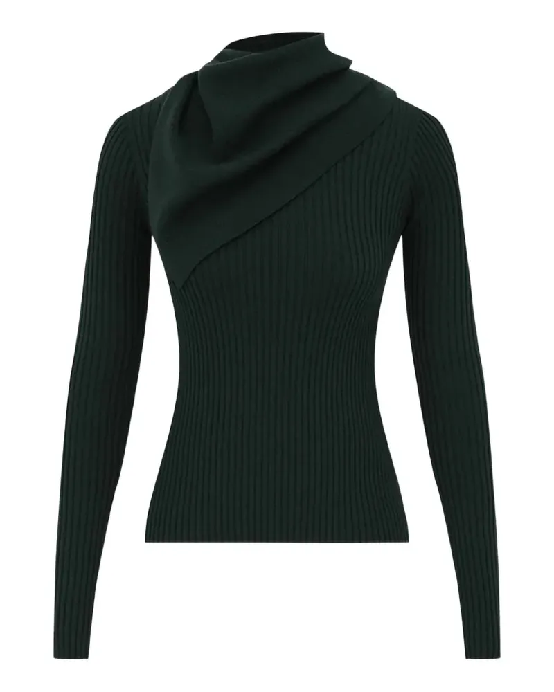 Zimmermann Gerippter Pullover mit Schaldetail - Grün Grün