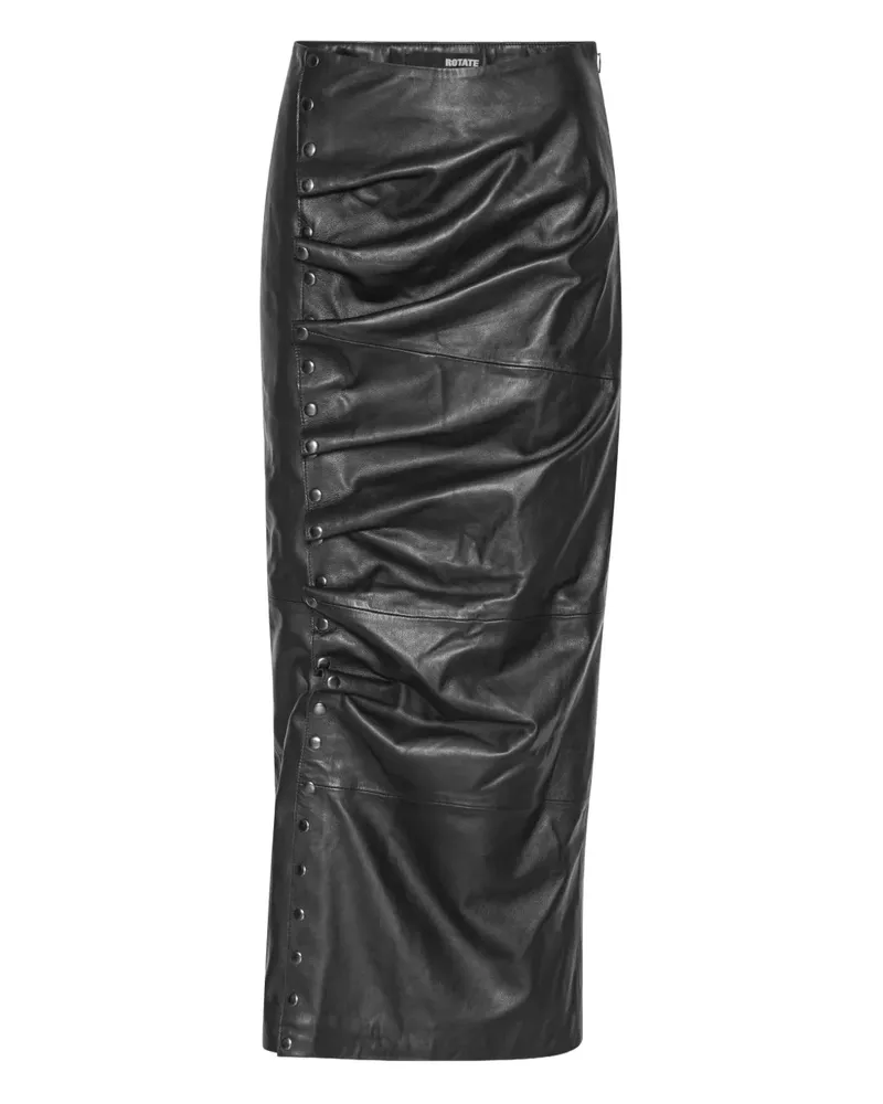 ROTATE Birger Christensen Maxirock aus Faux-Leder - Schwarz Schwarz