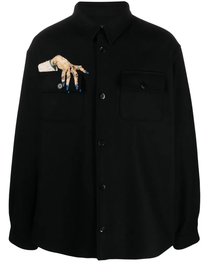 Undercover Hemdjacke mit Handstickerei - Schwarz Schwarz