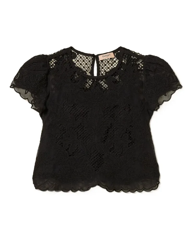 Twin-Set floral-lace blouse - Schwarz Schwarz