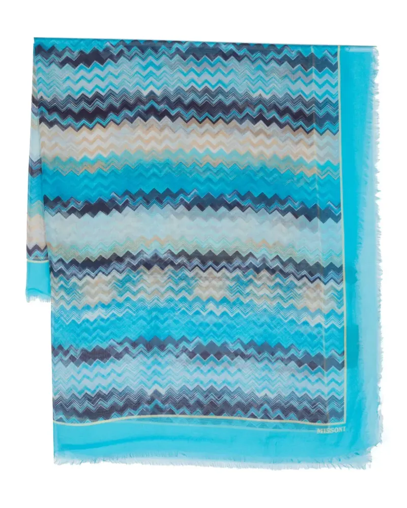 Missoni Schal mit Print - Blau Blau