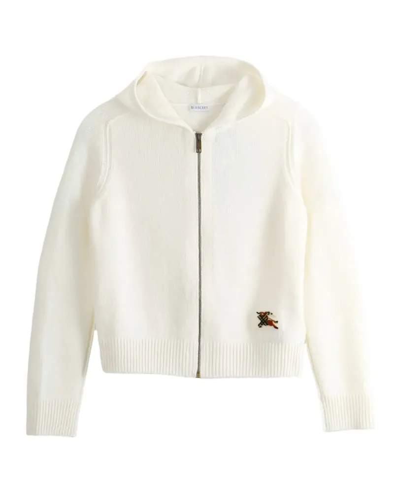 Burberry logo-patch zip-up cardigan - Nude Nude