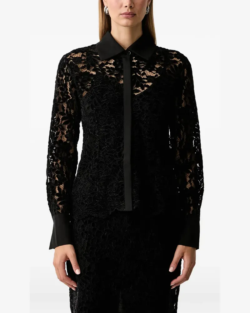 Twin-Set floral-lace shirt - Schwarz Schwarz