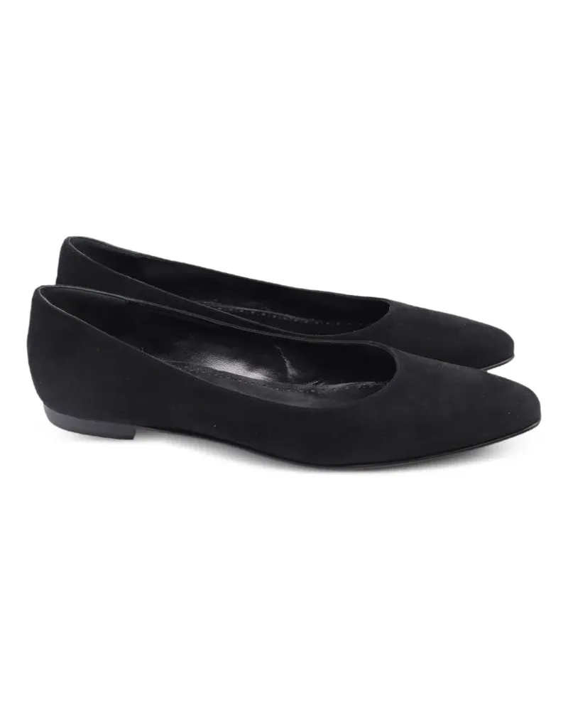 Manolo Blahnik Gelista suede ballet flats - Schwarz Schwarz